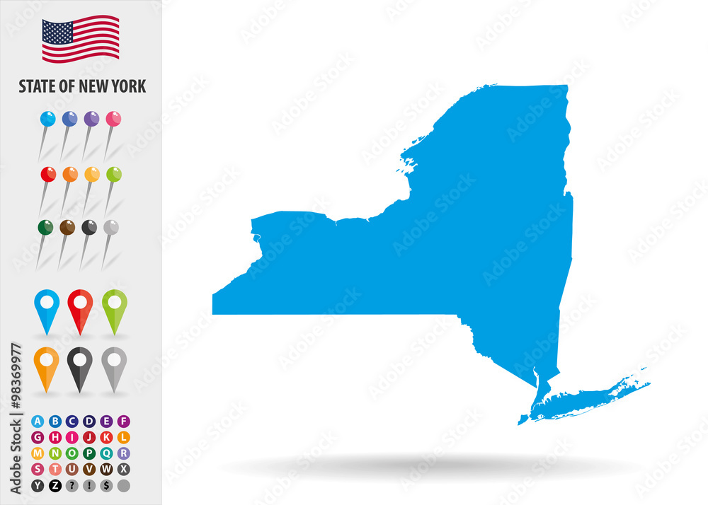 Map State of New York USA