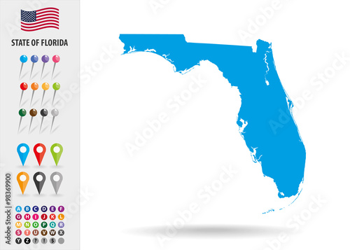 Map State of Florida USA