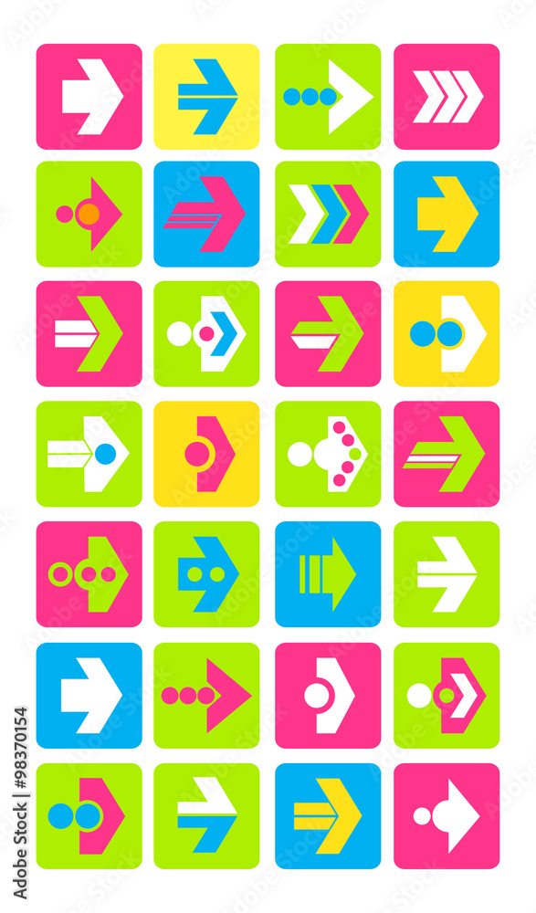 Vector illustration of plain arrow icons. Eps10. Vector illustration of plain arrow icons. Eps10.