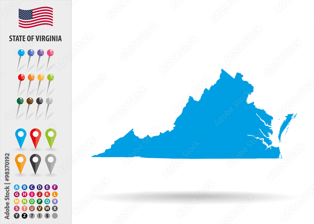 Map State of Virginia USA