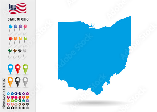Map State of Ohio USA