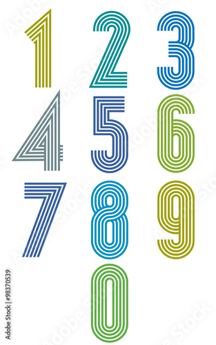 Striped funky numbers set.
