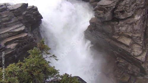 Side view of the Athabasca Falls, Canada photo