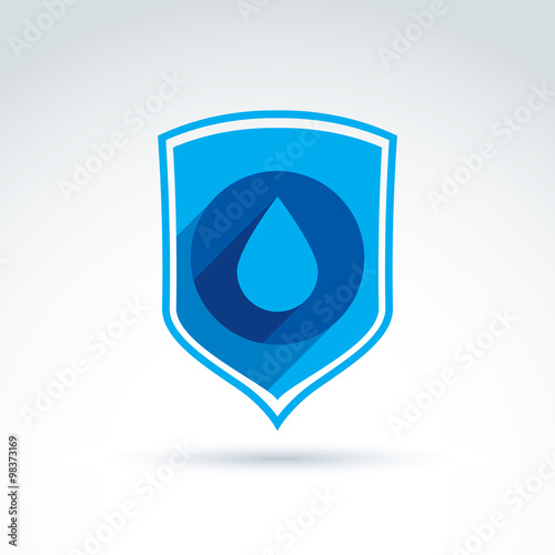 Clear water defending conceptual symbol, vector icon with shield