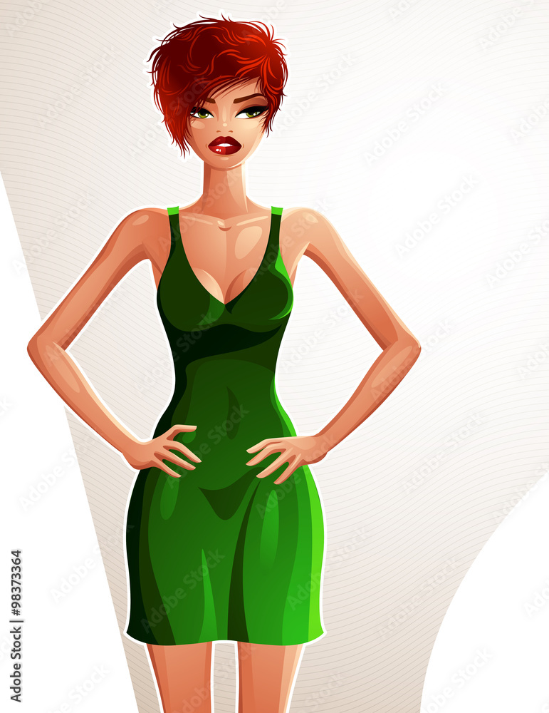 Full-length portrait of gorgeous red-haired sexy lady Full-length portrait of gorgeous red-haired sexy lady