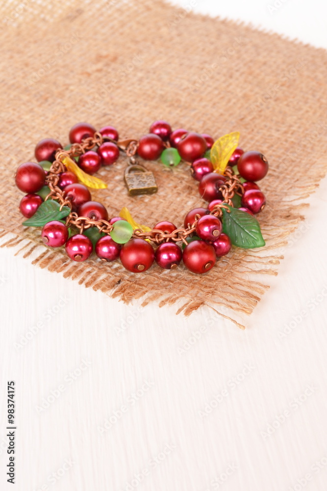 Maroon bracelet with beads Maroon bracelet with beads