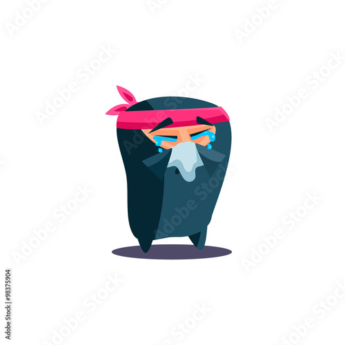 Cute Emotional Ninja Crying with Handkerchief