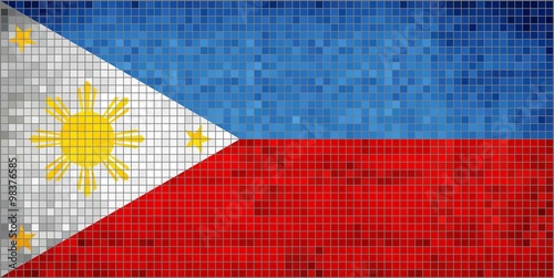 Philippine Flag - Illustration, 
Abstract Mosaic Philippines Flag, 
Grunge mosaic flag of philippines, 
Abstract grunge mosaic vector