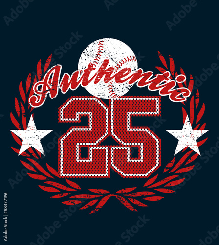 Baseball authentic jersey distressed print