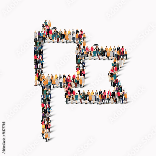 group  people form  flag vector