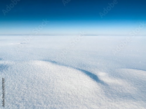 Fluffy snow and blue sky