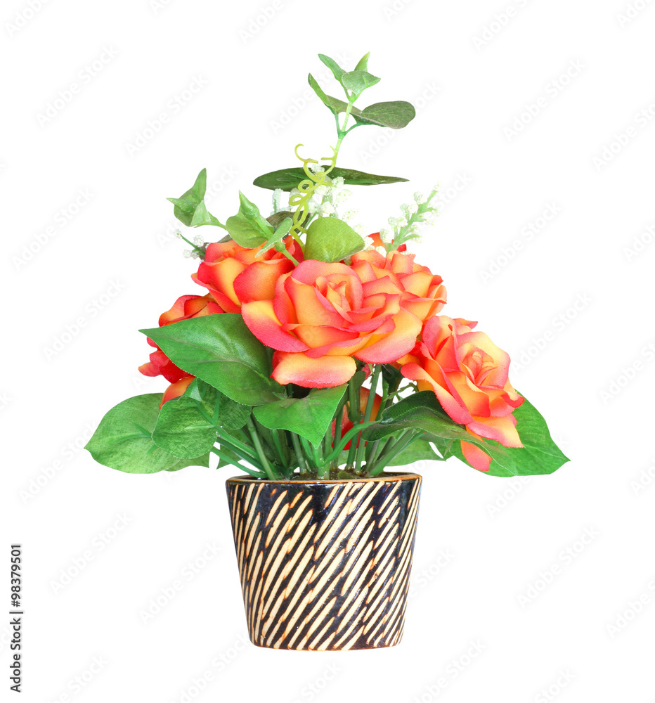 Colorful artificial flowers made from cloth