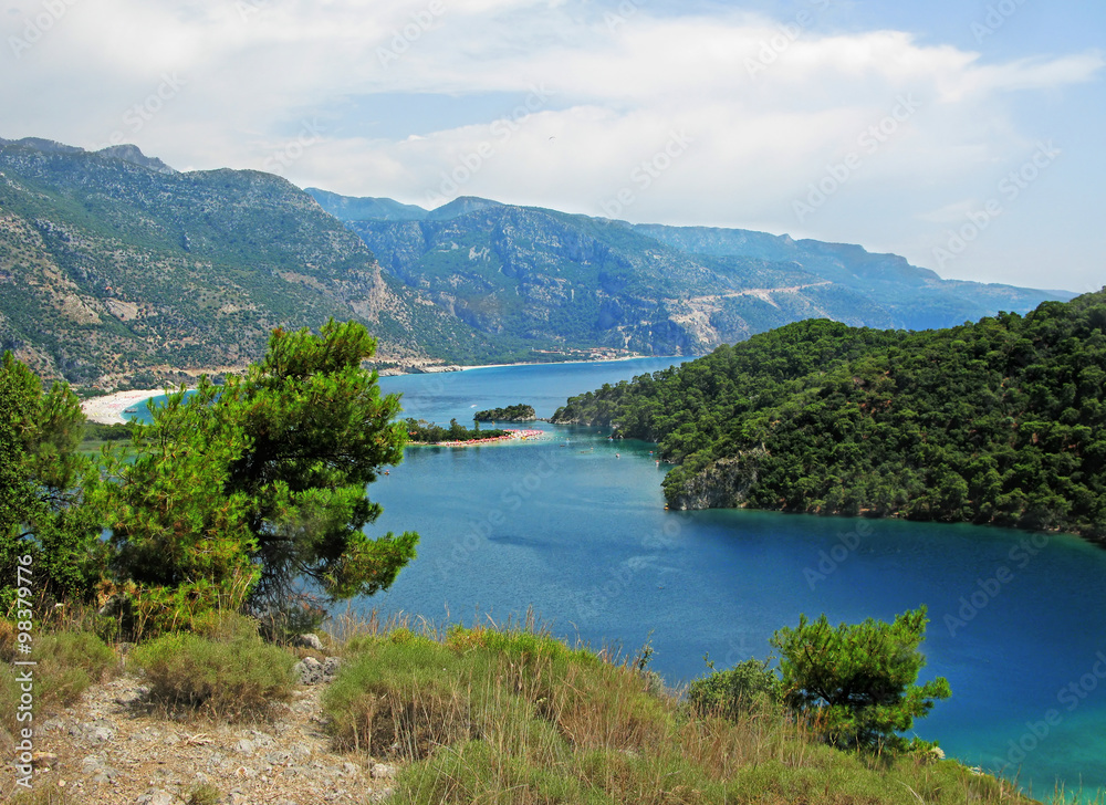 landscape of oludeniz lagoon beach in the mediterranean sea turk