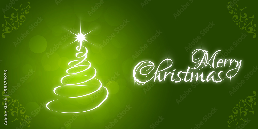 Christmas Greeting Card. Merry Christmas lettering