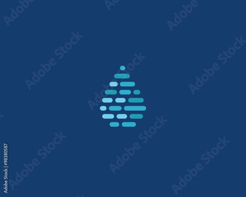 Abstract water drop vector logo design. Dynamic code sign. 