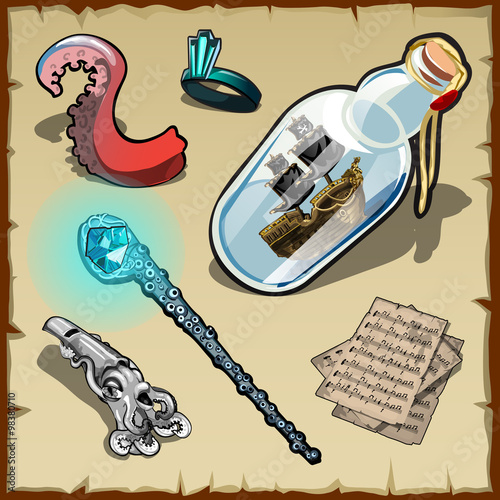 Objects, attributes and symbols on a nautical theme