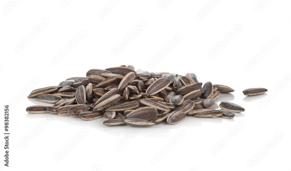 Sunflower seeds isolated on white background Sunflower seeds isolated on white background