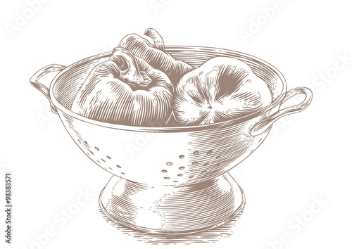 Peppers in the colander