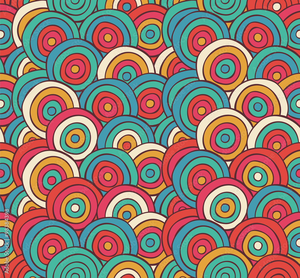 Abstract Sketched Colorful Circles Background Pattern Abstract Sketched Colorful Circles Background Pattern