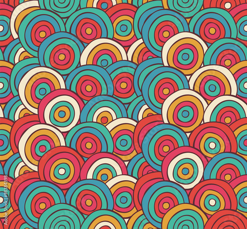 Abstract Sketched Colorful Circles Background Pattern