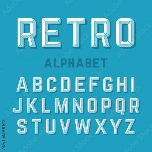 Obraz na plátne Retro style alphabet