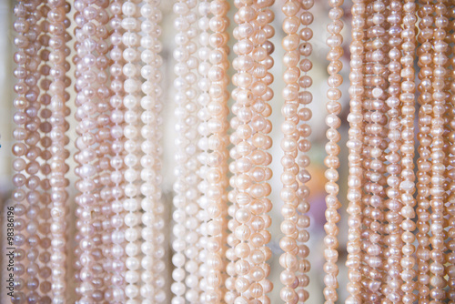 ornament made from pearls in souvenir shop