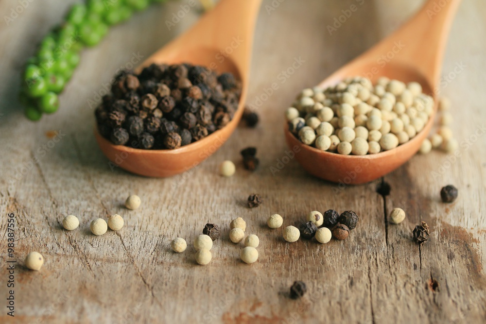 Green seeds with dried pepper Green seeds with dried pepper