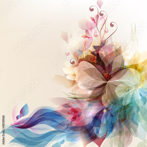Vector floral colorful background