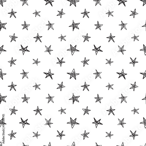 Hand drawn seamless stars pattern