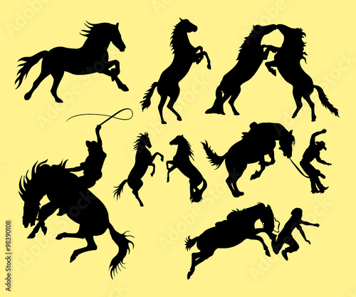 Horse action silhouettes.