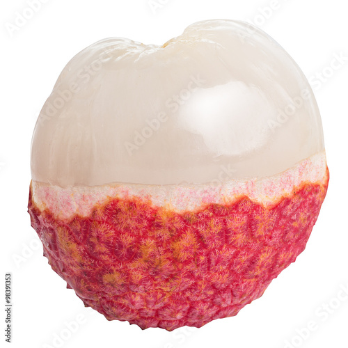 lychees isolated on white background