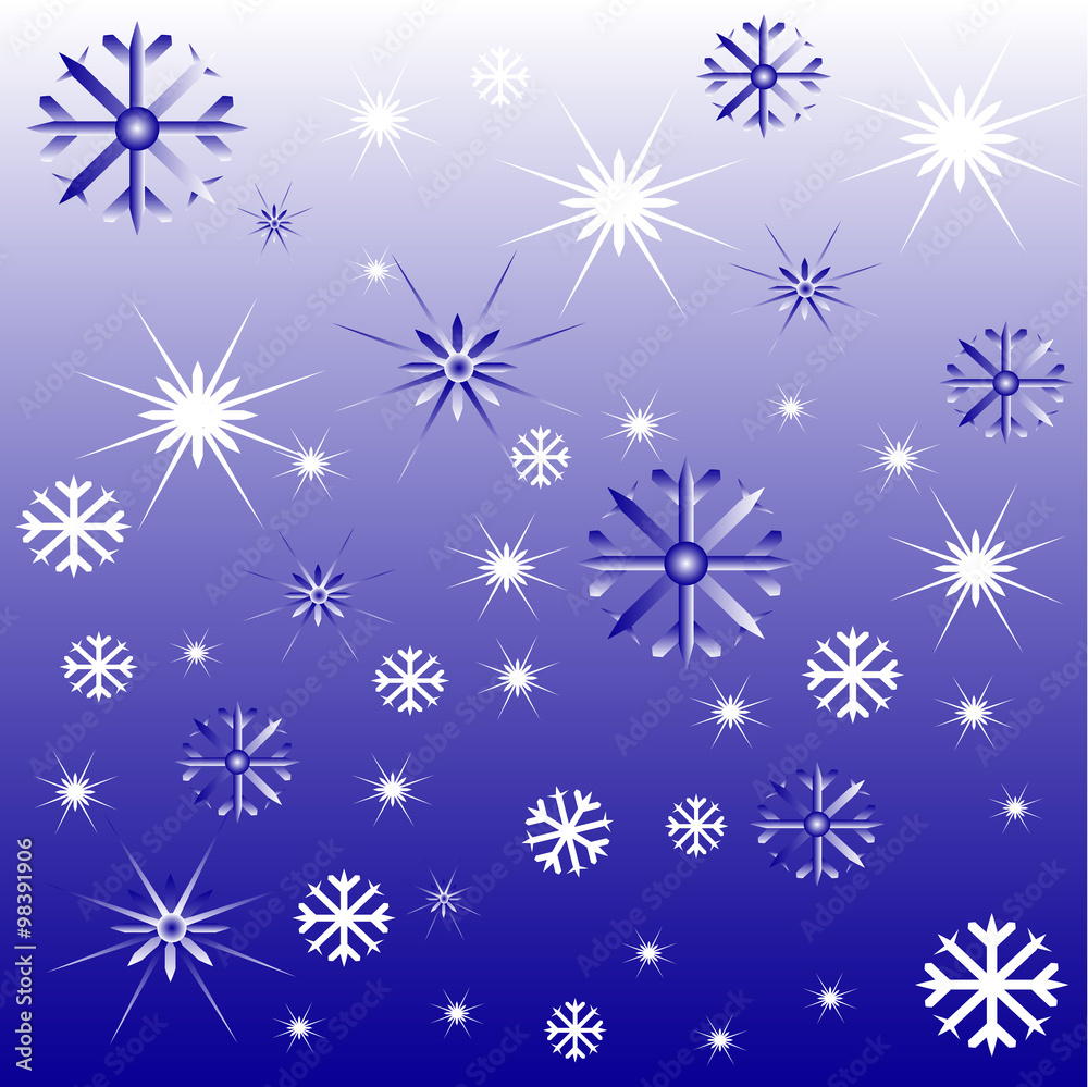 Snowflakes on a blue background Snowflakes on a blue background