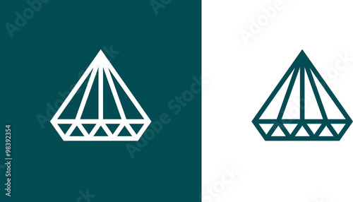 Diamond Icon Vector Set of two, Minimal Flat style