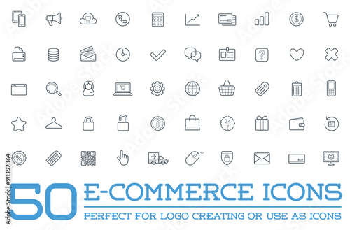 Set of Vector E-Commerce Icons Shopping and Online can be used as Logo or Icon in premium quality