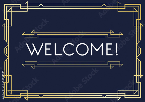 Gatsby Style Invitation in Art Deco or Nouveau Epoch 1920's Gangster Era Vector