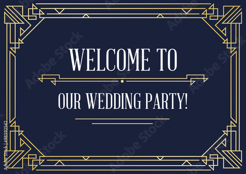 Gatsby Style Invitation in Art Deco or Nouveau Epoch 1920's Gangster Era Vector
