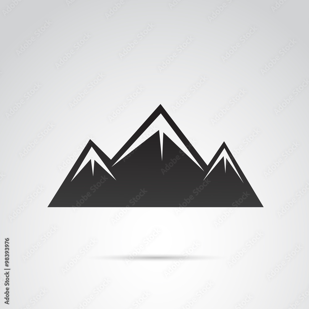 Mountain icon isolated on white background. Vector art. Mountain icon isolated on white background. Vector art.
