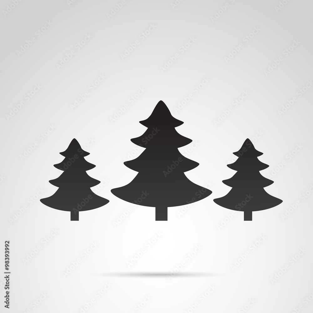 Obraz premium Pine tree icon isolated on white background. Vector art.