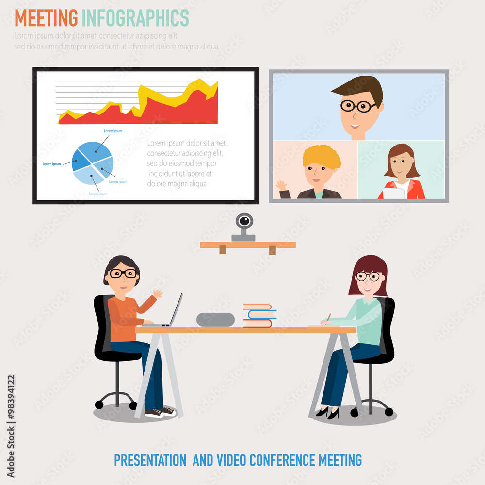 People working in the co-working space meeting with presentation People working in the co-working space meeting with presentation