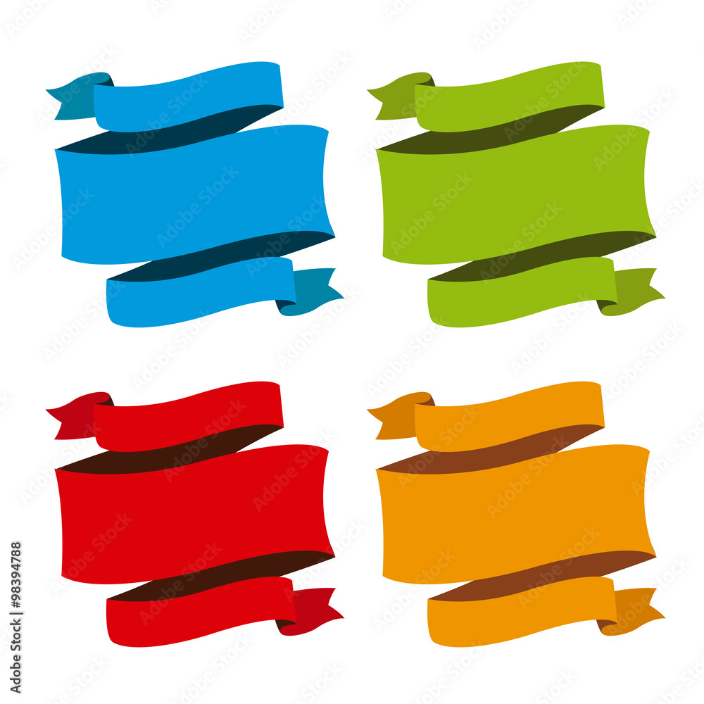 Cintas de colores triple mensaje, etiquetas para titulos Stock Vector |  Adobe Stock