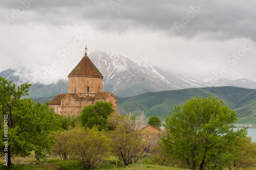 Akdamar island with the Armenian Cathedral of the Holy Cross. Va
