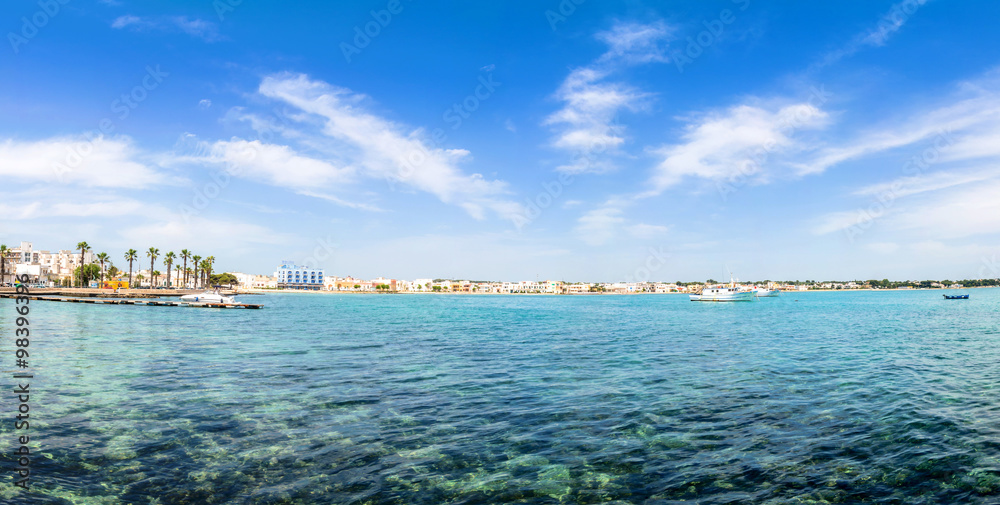 Porto Cesareo coastline in Ionian coast, Italy