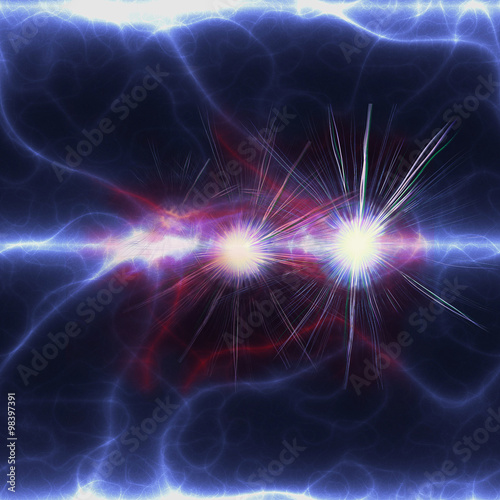 Abstract dark background with glowing electrical discharges and lighting effects