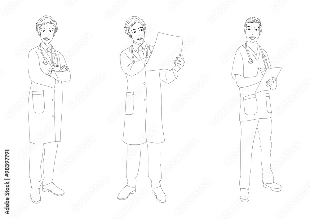 Medical Staff Man Full Body Vector Illustration Medical Staff Man Full Body Vector Illustration