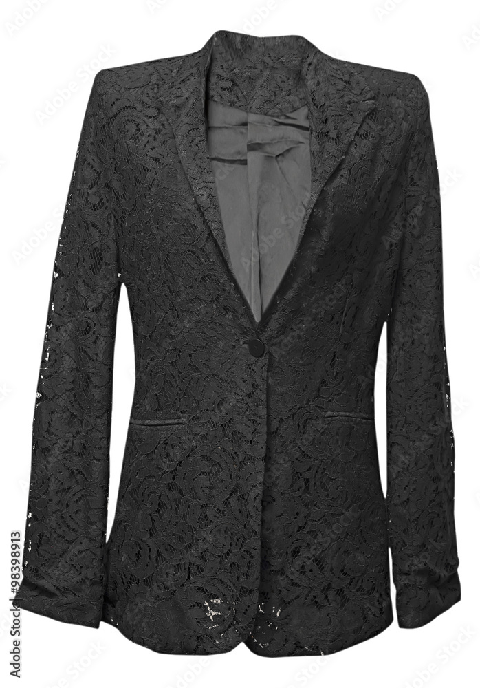 Black lace classic jacket isolated.Business clothes.
