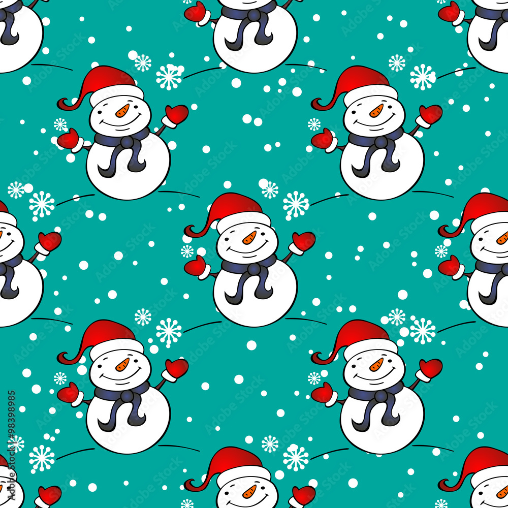 snowman seamless pattern snowman seamless pattern