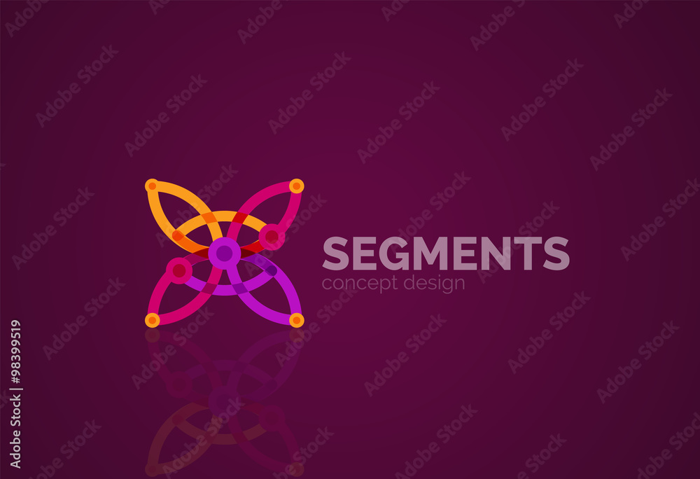 Vector outline minimal abstract geometric logo Vector outline minimal abstract geometric logo