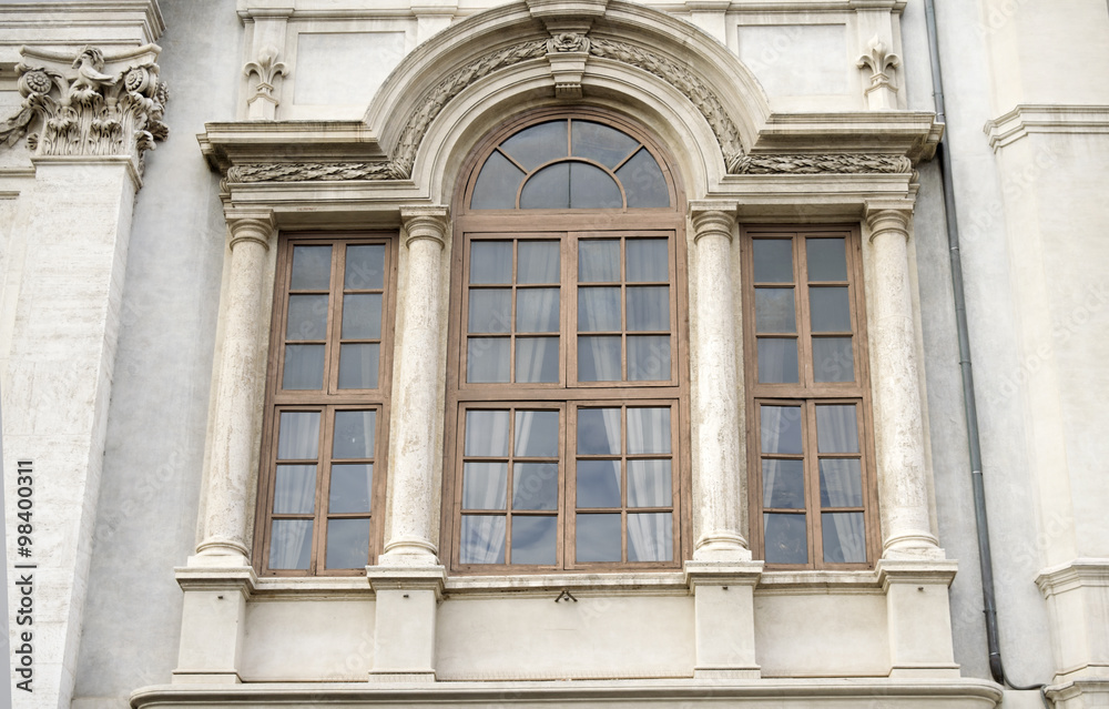 decorative and historic window in Rome