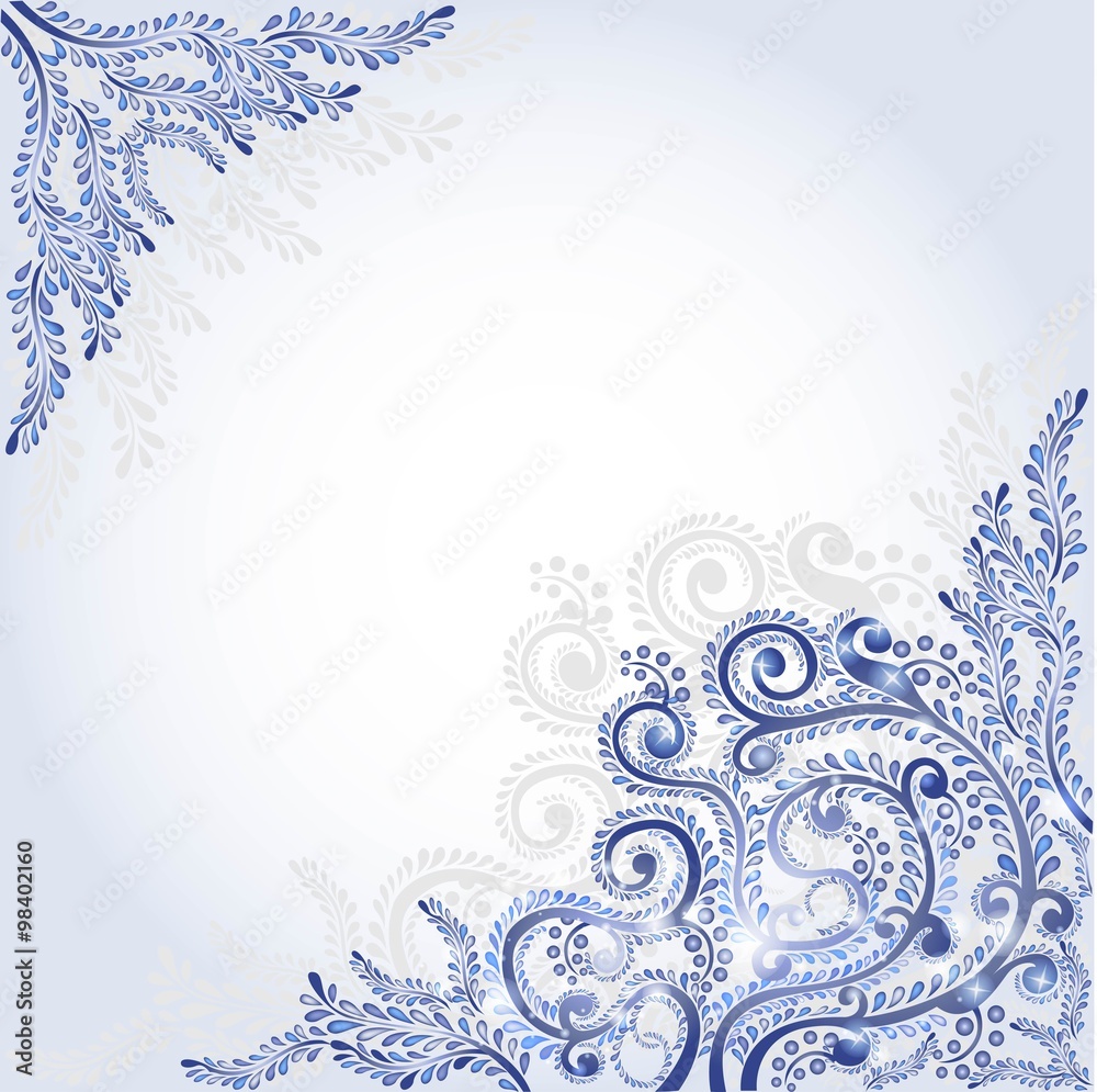frost abstract background with floral pattern