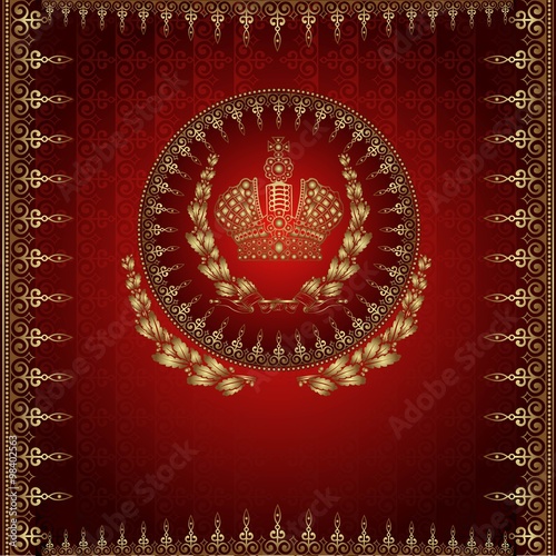 royal red background with golden crown